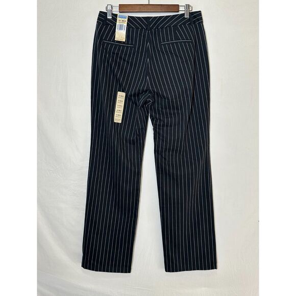 Dockers Women's Pinstripe Metro Dress Pants Size 10 Black Pinstriped Work Office - Picture 4 of 6